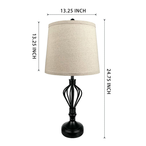 24.75 Tischlampe aus schwarzem Metall